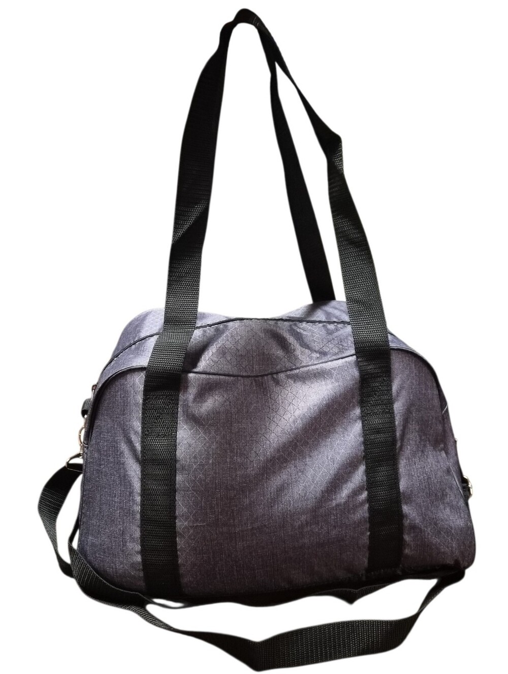 Thirty-One Gray Foldable Duffle Bag Weekender Travel Gym Tote w/ Shoulder Strap